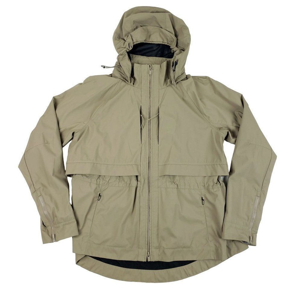 Athleta Detachable Hood Full Zip Women's Lined Nylon Vented Rain Jacket Medium